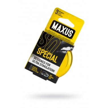 Презервативы Maxus, точечные, латекс, ребристые, железный кейс, 18 см, 5,3 см, 3 шт.