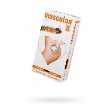 ПРЕЗЕРВАТИВЫ MASCULAN ULTRA 3, 10 ШТ. КОЛЬЦА И ПУПЫРЫШКИ С АНЕСТЕТИКОМ (LONG PLEASURE) 