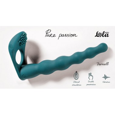 ВИБРОНАСАДКА ДЛЯ ДВОЙНОГО ПРОНИКНОВЕНИЯ PURE PASSION FARNELL GREEN 