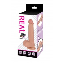 Реалистичный фаллоимитатор REAL с мошонкой на присоске и трусиками для страпона, dual PVC, 23x4 см. Реалистичный фаллоимитатор REAL с мошонкой на присоске и трусиками для страпона, dual PVC, 23x4 см.