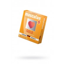 ПРЕЗЕРВАТИВЫ MASCULAN 5 ULTRA, ЗОЛОТЫЕ, 3 ШТ