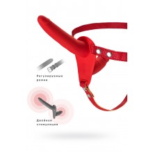 СТРАПОН НА КРЕПЛЕНИИ BLACK&RED BY TOYFA, СИЛИКОН, КРАСНЫЙ, 24 СМ