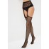 Чулки в сетку с высоким кружевным поясом (Sense)  S\M