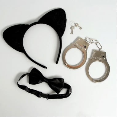 Карнавальный набор «Киса» ободок, бабочка, наручники