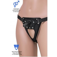 ТРУСИКИ ДЛЯ СТРАПОНА TOYFA REALSTIK STRAP-ON ONYX, ЭКОКОЖА, ЧЕРНЫЕ