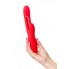 Виброкролик с двигающимся язычком JOS Patti, силикон, красный, 24 см