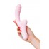 Виброкролик с ласкающим язычком JOS Orali, силикон, розовый, 22 см