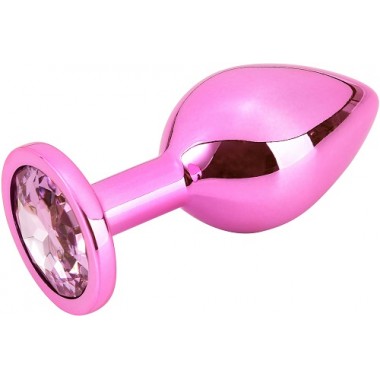 Розовая алюминиевая анальная пробка Large
