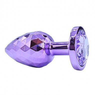 Фиолетовая алюминиевая текстурная анальная пробка Large