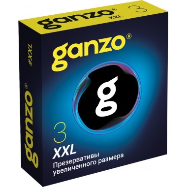 Презервативы GANZO XXL увеличенные, латекс, 19 см, 5,5 см, 3 шт.