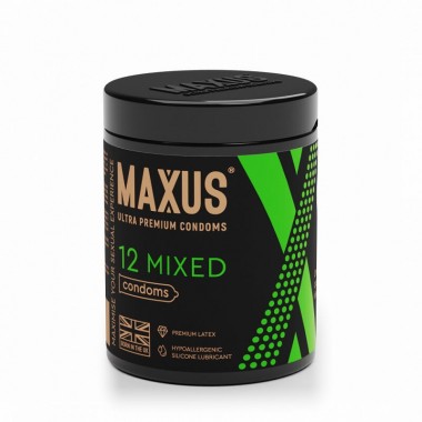 ПРЕЗЕРВАТИВЫ МИКС ТРЕХ ВИДОВ MAXUS X-EDITION 12 ШТ