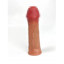 Насадка для увеличения члена в форме фаллоимитатора Sleeve Asia SGAN 3.5X14.5, телесный (3 внутренний диаметр)