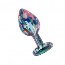 Эмалированная анальная пробка из алюминия с бирюзовым кристаллом Эмалированная анальная пробка из алюминия с бирюзовым кристаллом