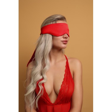 Нежная цельноатласная маска красная (Base)