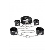 Комплект бондажный TOYFA Theatre, кожа, черный Комплект бондажный TOYFA Theatre, кожа, черный