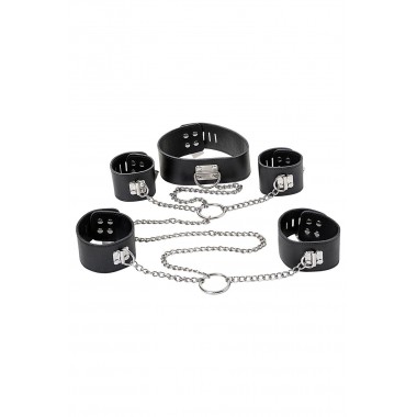 Комплект бондажный TOYFA Theatre, кожа, черный