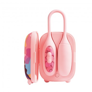 Вибратор 2в1 BeYourLover Magic Suitcase с бесконтактным клиторальным стимулятором, розовый