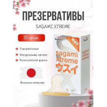ПРЕЗЕРВАТИВЫ SAGAMI, XTREME, 0.04, ЛАТЕКС, 19 СМ, 5,4 СМ, 15 ШТ.