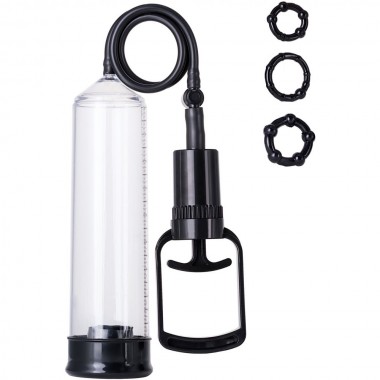 ПОМПА ДЛЯ ПЕНИСА TOYFA A-TOYS, PVC, ЧЁРНЫЙ, 23,5 СМ