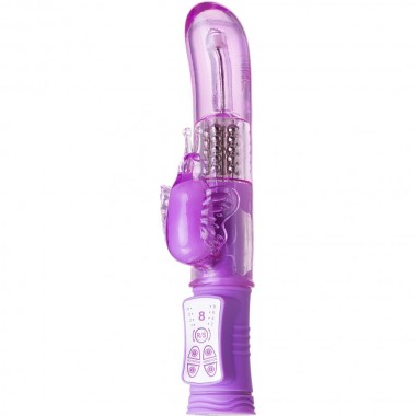 ВИБРАТОР С КЛИТОРАЛЬНЫМ СТИМУЛЯТОРОМ TOYFA A-TOYS HIGH-TECH FANTASY, TPE, ФИОЛЕТОВЫЙ, 22,4 СМ