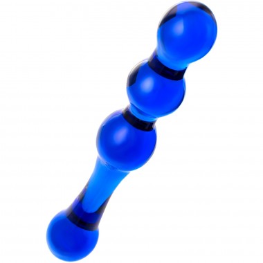 ДВУСТОРОННИЙ ФАЛЛОИМИТАТОР SEXUS GLASS, СТЕКЛО, СИНИЙ, 20,5 СМ