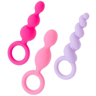 Набор анальных плагов Satisfyer Booty Call colored 3 шт, силикон, ассорти, 13,5 см