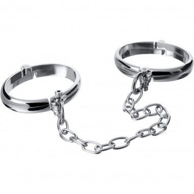 НАРУЧНИКИ МЕТАЛЛИЧЕСКИЕ С ЦЕПОЧКОЙ СРЕДНИЕ, TOYFA METAL,СЕРЕБР.