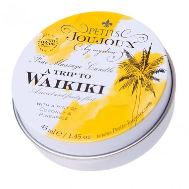 PETITS JOUJOUX Массажная свеча WAIKIKI BEACH пина колада 33 гр.