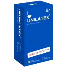 Презервативы Unilatex, natural plain, гладкие, классические, 19 см, 5,4 см, 15 шт.