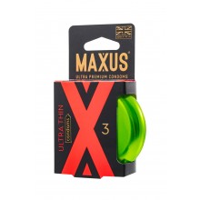 Презервативы Maxus, ультратонкие, латекс, железный кейс, 18 см, 5,2 см, 3 шт.