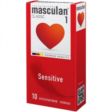 Презервативы Masculan, сlassic 1, нежные, 19 см, 5,2 см, 10 шт.