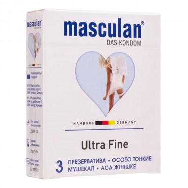 Презервативы Masculan, ultra 2, особо тонкие, 19 см, 5,3 см, 3 шт.( Ultra Fine № 3)