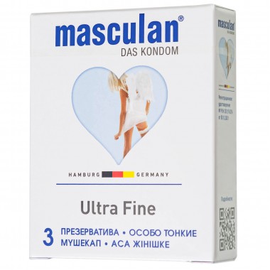Презервативы Masculan, ultra 2, особо тонкие, 19 см, 5,3 см, 3 шт.( Ultra Fine № 3)